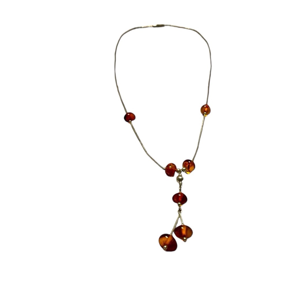 Amber Beaded Necklace. Pre Owned